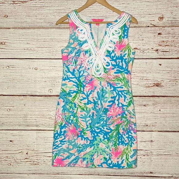 Lilly Pulitzer Harper Shift Dress in Coral Bay Sz XS - Picture 10 of 16